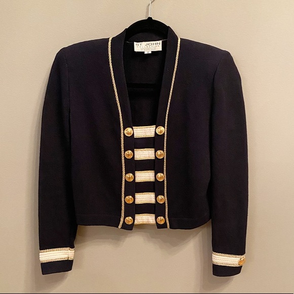 St. John Collection Vintage Nautical Blazer, Size 2 - Picture 3 of 14